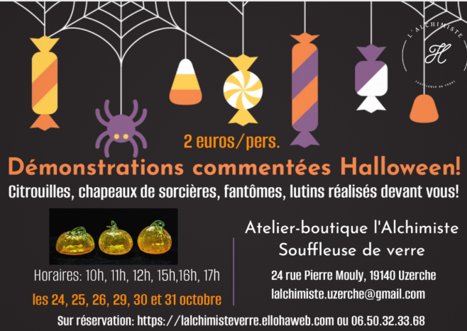 Soufflage de verre : démonstrations d'Halloween