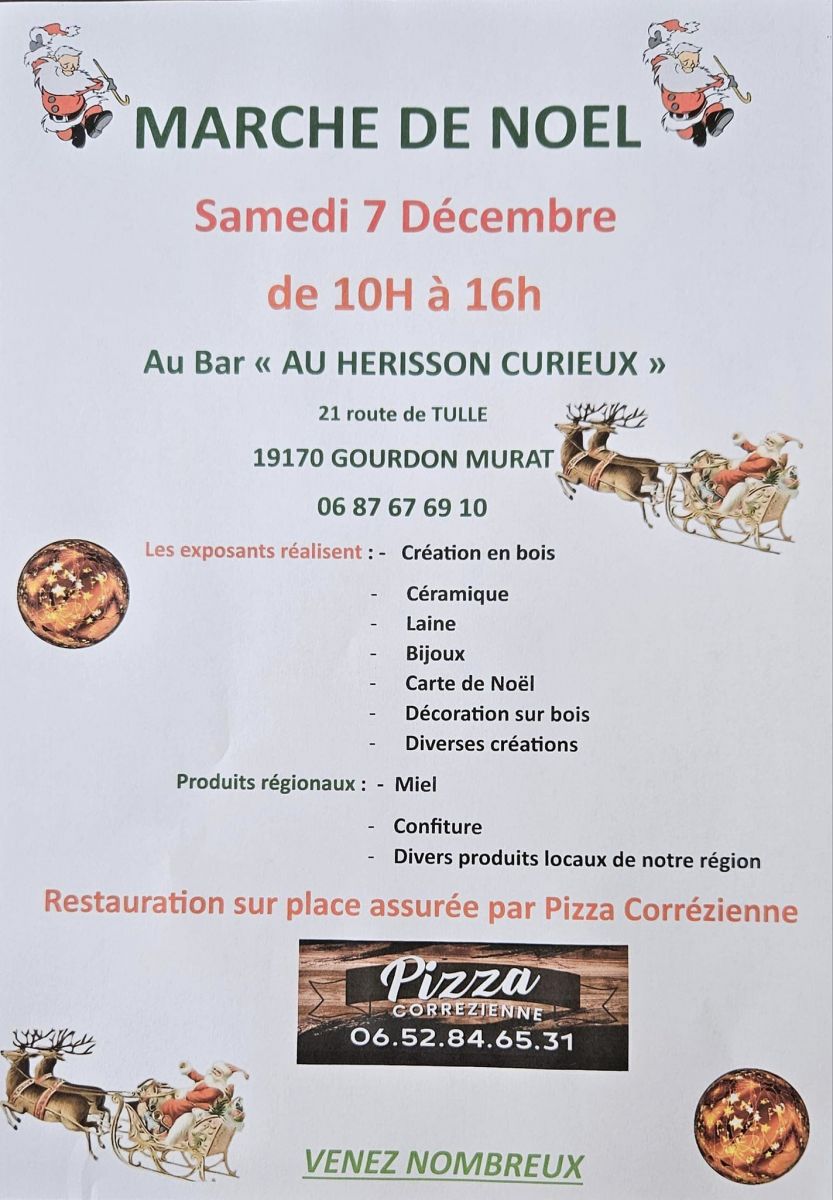 Marché de Noël au Hérisson Curieux