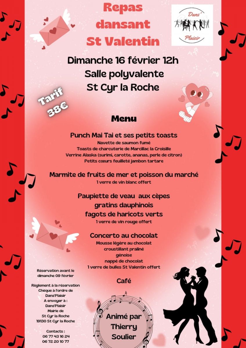 Repas dansant Saint Valentin