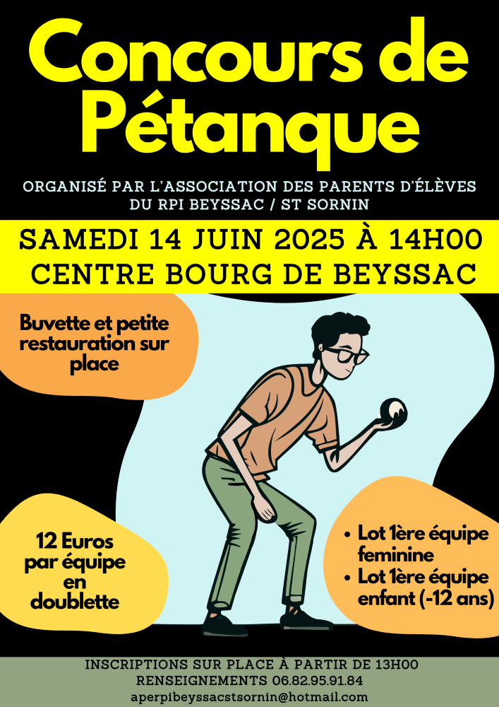 Concours de pétanque à Beyssac