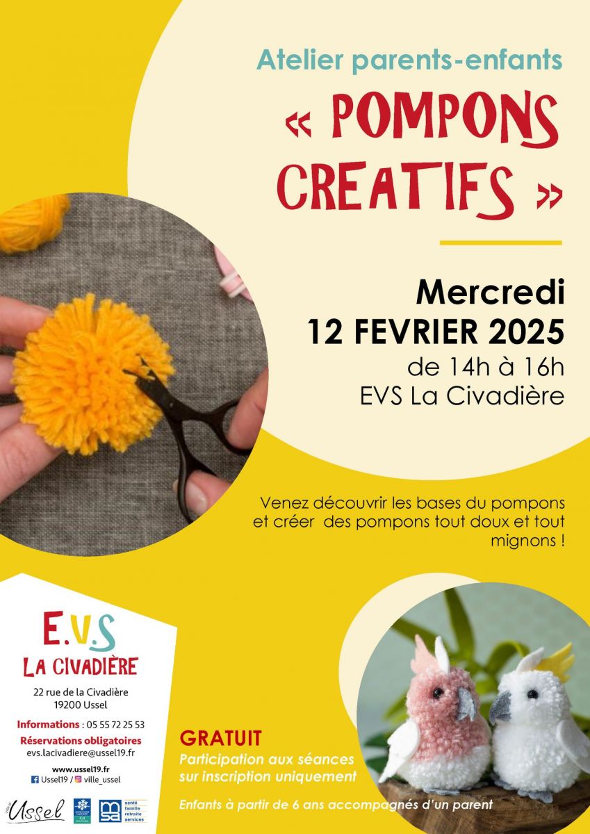 Atelier à 4 mains "pompons créatifs"