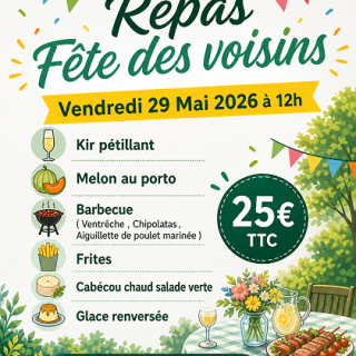 Repas fête des voisins (Les jardins d'Arcadie)