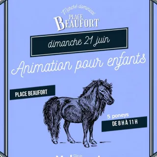 Marché dominical Le Corrézium : animation poneys